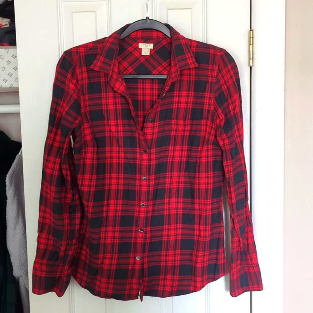 Women's Plaid J Crew Shirt